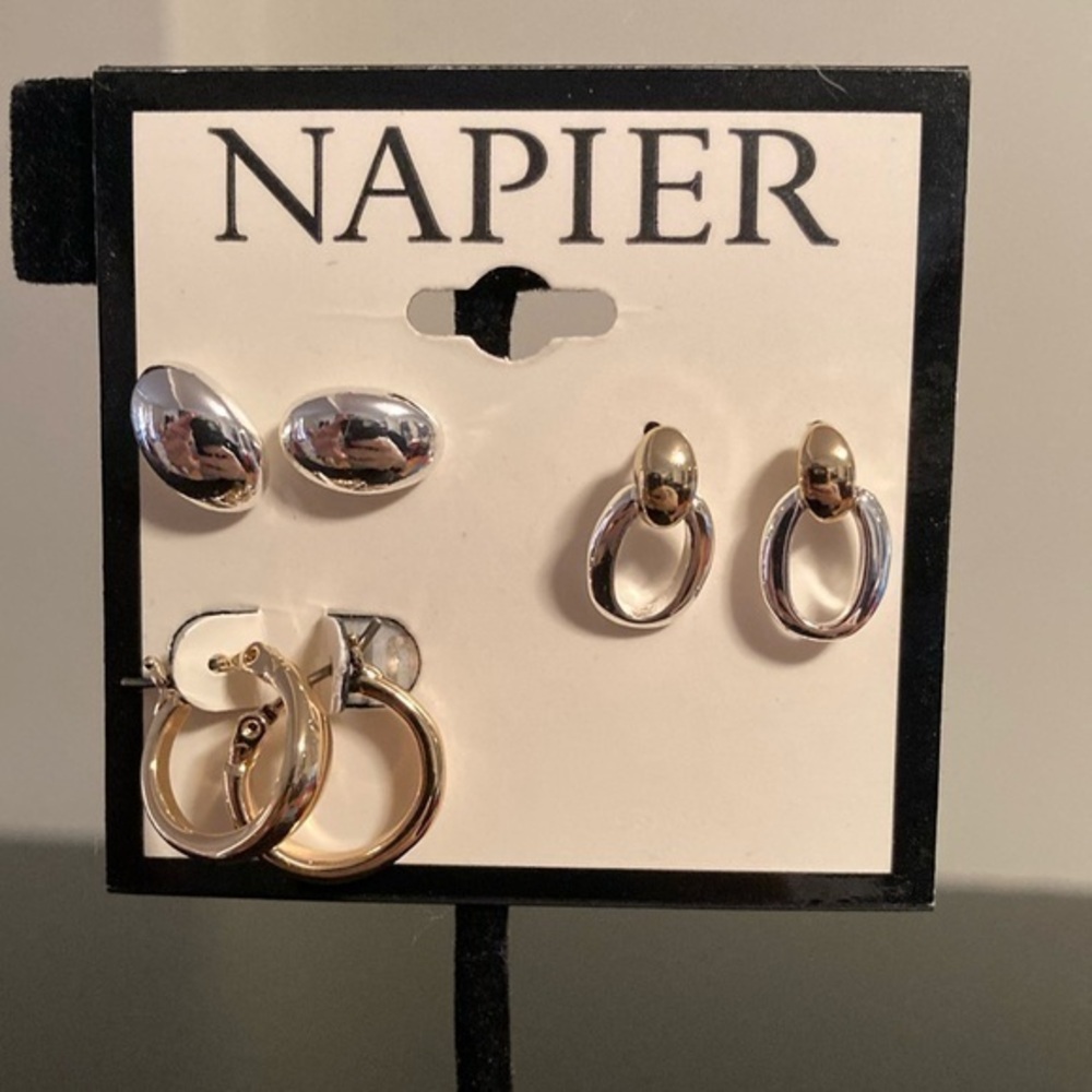 Napier Mixed Metal Earrings Set